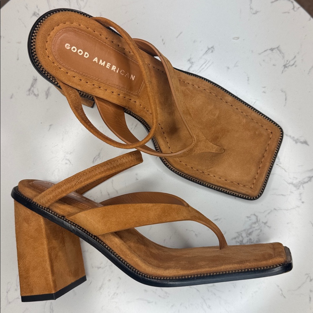 Good American Amber Block Heel Sandals – Size 6 (NWB)